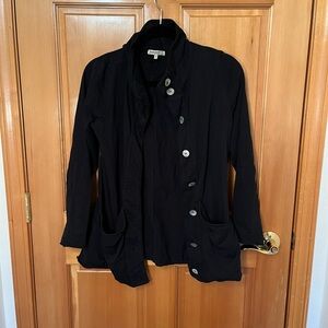 Vintage Women's Black Chore Jacket, cotton, small